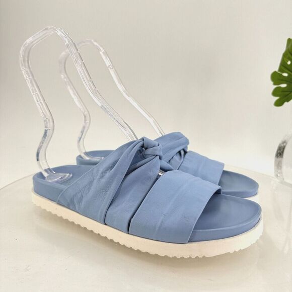 3.1 Phillip Lim Women's Twisted Pool Slides Periwinkle Blue Size 40 9 Sandals - Picture 1 of 13